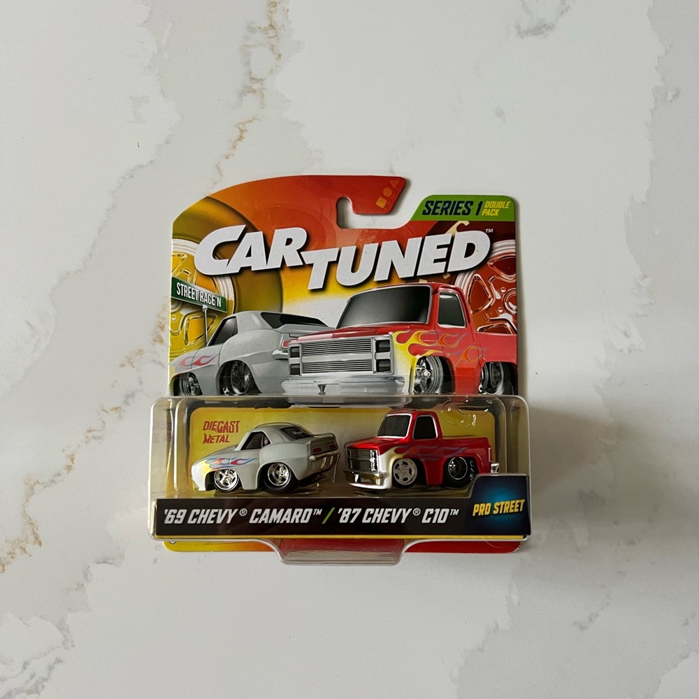 Car Tuned Series 1 MGA Die Cast ‘69 Chevy‎ Camaro ‘87 Chevy C10 Pro Street NEW